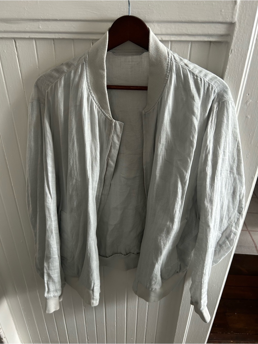 COS Light Gray Linen Bomber Jacket